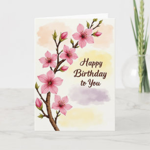 Watercolor Bloom Birthday Card