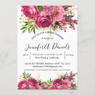 Watercolor Bloom Bridal Shower Invitation