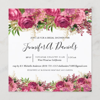 Watercolor Bloom Bridal Shower Invitation