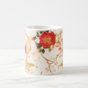 Watercolor Bloom Floral Buttefly Blush Glitter Coffee Mug