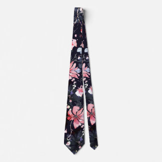 Watercolor Bloom Large Scale Floral Pattern Tie