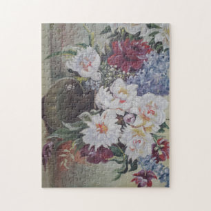 watercolor bloomed flowers jigsaw puzzle