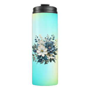 Watercolor Blooming White Flowers-88542 Thermal Tumbler