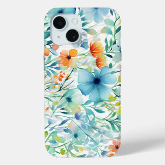 Watercolor blooms, iPhone 15 case