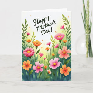 Watercolor Blooms Mothers Card