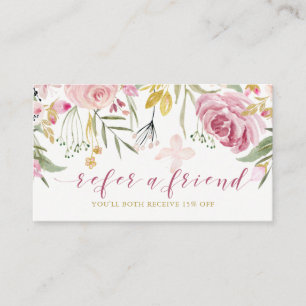 Watercolor Blooms Pink and Gold Floral Referral