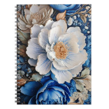 Watercolor Blossom flowers Spiral Photo Notebook