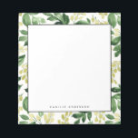 Watercolor Blossom Leaves Pattern Personalised Notepad<br><div class="desc">Customisable greenery notepad. It features watercolor greenery and blossoms pattern. Personalise by adding names and other details This greenery pattern notepad is perfect as a gift.</div>