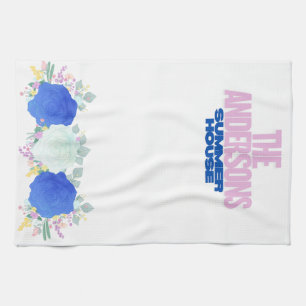 Watercolor Blue Abstract Kitchen Towel