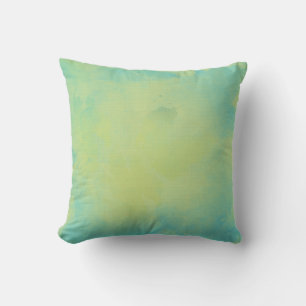 Watercolor Blue And Green Cushion