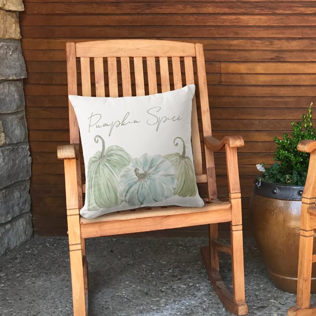 Watercolor Blue and Green Pumpkin Spice Cushion (Creator Uploaded)