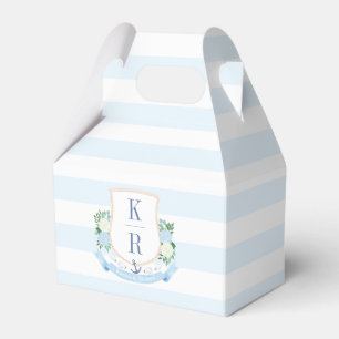 Watercolor Blue And White Coastal Wedding  Favour Box