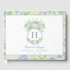 Watercolor Blue and White Hydrangea Crest