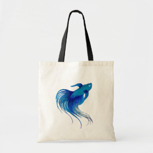 Watercolor Blue Betta Fish Tote Bag