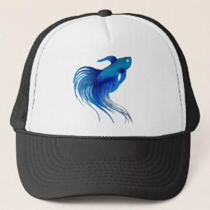Watercolor Blue Betta Fish Trucker Hat