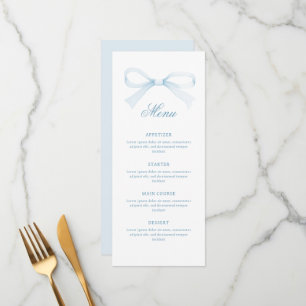 Watercolor Blue Bow Classic Menu