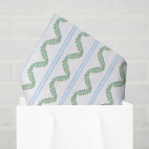 Watercolor Blue Bow Fruit Garland Christmas Tissue Paper
