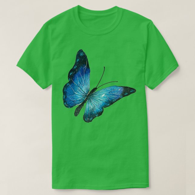 Watercolor blue butterfly 1 T-Shirt (Design Front)