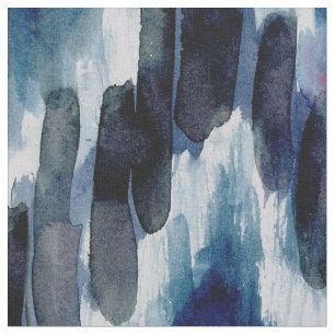 Watercolor Blue Chevron Ikat Fabric