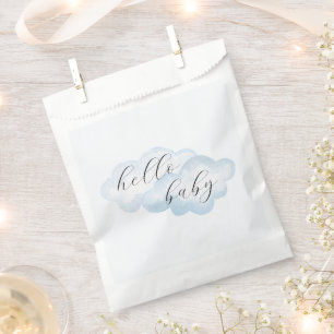 Watercolor Blue Cloud Baby Shower Favour Bag