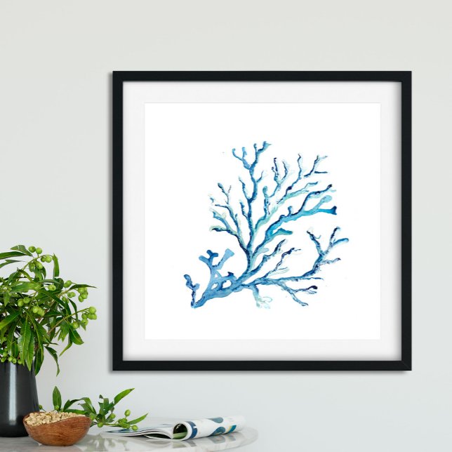 Watercolor Blue Coral Poster (Creator Uploaded)