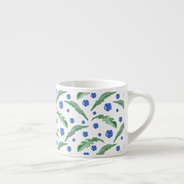 Watercolor Blue cornflowers Espresso Cup (Right)