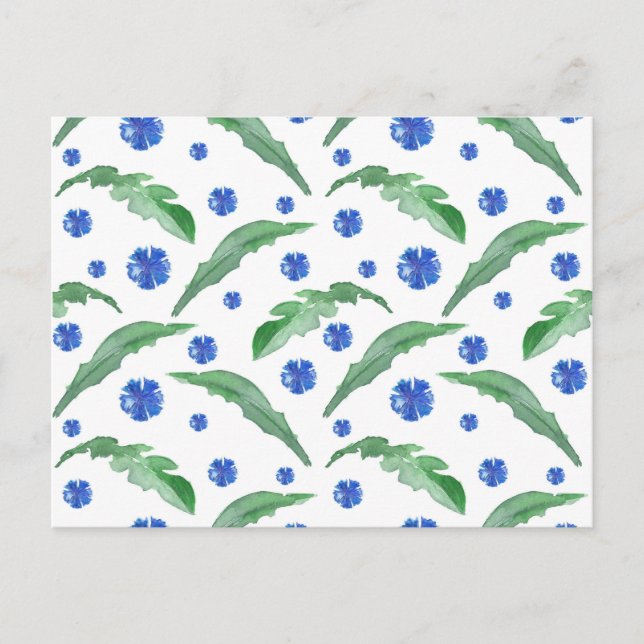 Watercolor Blue cornflowers Postcard (Front)