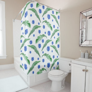 Watercolor Blue cornflowers Shower Curtain