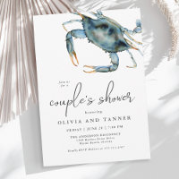 Watercolor Blue Crab Couple's Shower