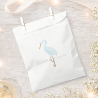 Watercolor Blue Crane Favour Bag
