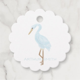 Watercolor Blue Crane Favour Tags