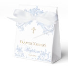 watercolor blue crest baby boy Baptism