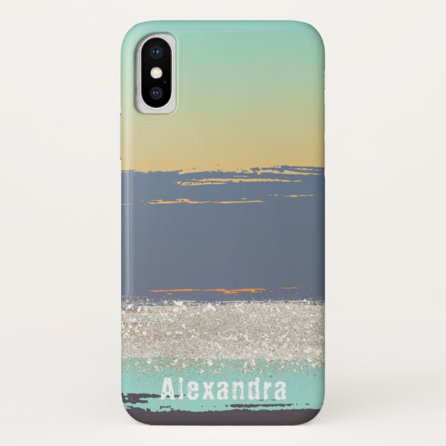 Watercolor Blue Custom Case-Mate iPhone Case (Back)