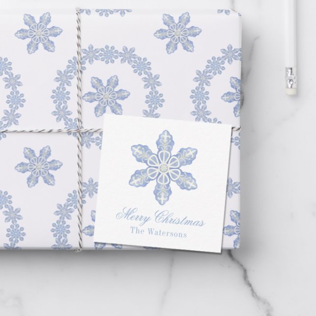 Watercolor Blue Designer Snowflake Gift Enclosure Card (Creator Uploaded)