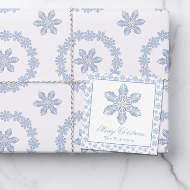 Watercolor Blue Designer Snowflake Gift Enclosure Card (Creator Uploaded)