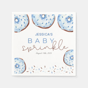 Watercolor blue Donuts Baby Sprinkle Shower Napkin