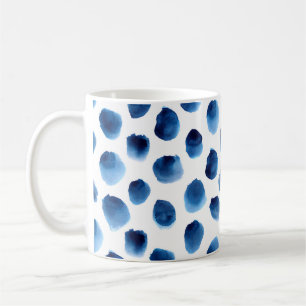 Watercolor Blue Dots: Hand Painted Seamless Coffee Mug