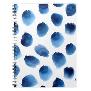 Watercolor Blue Dots: Hand Painted Seamless Notebook