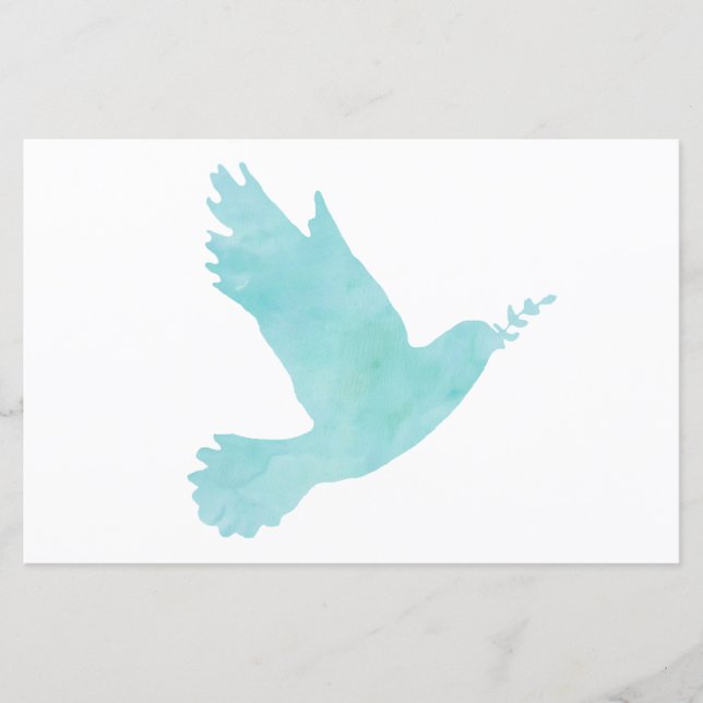Watercolor Blue Dove (Front)