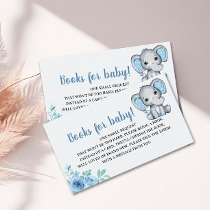 Watercolor Blue Elephant Baby shower Boy Enclosure Card