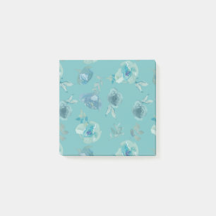 Watercolor Blue Floral Post It Notes
