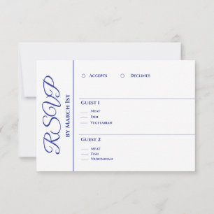 Watercolor Blue Flower Bouquet-We Do-Wedding- RSVP Card