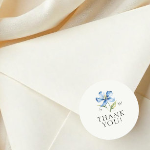 Watercolor Blue flower Classic Round Sticker