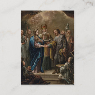 Watercolor Blue Flowers Wedding Prayer Card