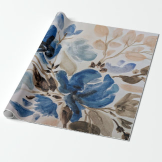 Watercolor (Blue Flowers) Wrapping Paper