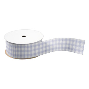 Watercolor Blue Gingham Grosgrain Ribbon