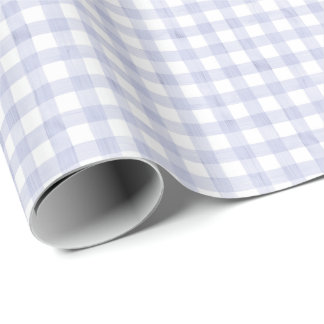 Watercolor Blue Gingham Wrapping Paper