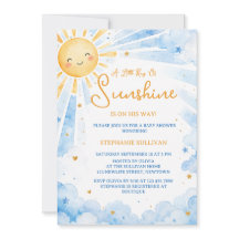 Watercolor Blue & Gold Baby Boy Baby Shower