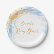 Watercolor Blue & Gold Baby Boy Baby Shower