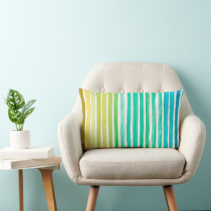 Watercolor Blue Green Designer Cotton Pillow Case